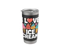 I Love Ice Cream - Delicia de cono colorido Vaso térmico de acero inoxidable de doble pared