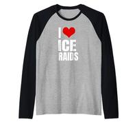 I Love Ice Raids Funny Political Tees Camiseta Manga Raglan