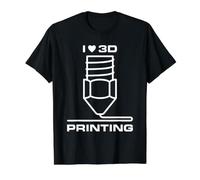 I Love Impresión 3D Impresoras 3D Nerds Fabricación Aditiva Camiseta gráfica económica, Hombre, Negro, S