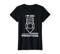 I Love Impresión 3D Impresoras 3D Nerds Fabricación Aditiva Camiseta gráfica económica, Mujer, Negro, M
