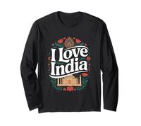 I Love India Taj Mahal Arte Floral India Manga Larga