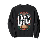 I Love India Taj Mahal Arte Floral India Sudadera