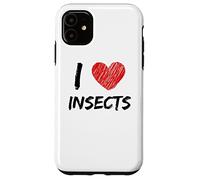 I Love Insects Diseño de texto simple con corazón Carcasa para iPhone 11