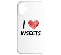 I Love Insects Diseño de texto simple con corazón Carcasa para iPhone 16 Plus