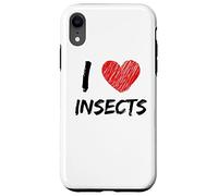 I Love Insects Diseño de texto simple con corazón Carcasa para iPhone XR