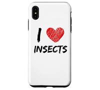 I Love Insects Diseño de texto simple con corazón Carcasa para iPhone XS Max