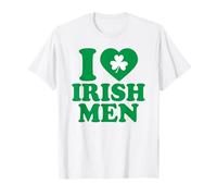 I Love Irish Men Shirt Green Heart Shamrock St Patricks Day Camiseta