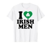 I Love Irish Men Shirt Green Heart Shamrock St Patricks Day Camiseta