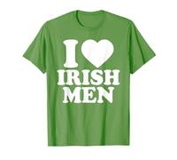I Love Irish Men Shirt Green Heart Shamrock St Patricks Day Camiseta