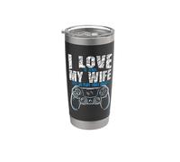 I Love It When My Wife Lets Me Play Video Games Gamer Vaso térmico de acero inoxidable de doble pared