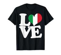 I Love Italy Bandera Corazón Patriótico Viaje Camiseta