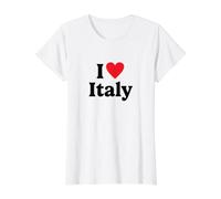 I Love Italy Camiseta gráfica económica, Mujer, Blanco, S