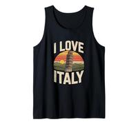 I Love Italy Torre Pisa Vintage Atardecer Camiseta sin Mangas