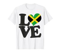 I Love Jamaica Bandera Corazón Patriótico Viaje Camiseta