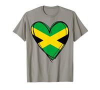 I Love Jamaica Cool Jamaica Bandera Corazón Diseño Jamaicano Pride Camiseta