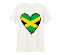 I Love Jamaica Flag Heart se enorgullece de ser Papa Mama Boy jamaiquino Camiseta Premium