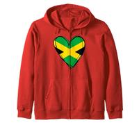 I Love Jamaica Flag Heart se enorgullece de ser Papa Mama Boy jamaiquino Sudadera con Capucha