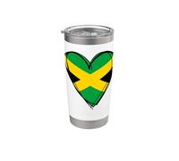 I Love Jamaica Flag Heart se enorgullece de ser Papa Mama Boy jamaiquino Vaso térmico de acero inoxidable de doble pared