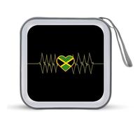I Love Jamaica - Funda portátil para CD con diseño de bandera de Jamaica, con capacidad para 40 DVD, organizador de almacenamiento para viajes en coche, Estilo:, Talla única