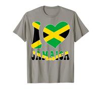I Love Jamaica I Love Kingston Jamaica Bandera Corazón Gráfico Camiseta