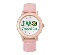 I Love Jamaica Jamaican - Reloj de pulsera para mujer, correa suave, regalo para cumpleaños, día de San Valentín