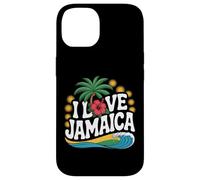 I Love Jamaica Palmeras Océano Sol Carcasa para iPhone 14