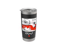 I Love Japan Culture, Enjoy Cool Japan Red-crowned crane Vaso térmico de acero inoxidable de doble pared
