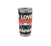 I Love Japan Monte Fuji Cherry Blossoms Retro Vaso térmico de acero inoxidable de doble pared