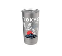 I Love Japan Nature & Culture, Tokyo Japan Graphic Design Vaso térmico de acero inoxidable de doble pared