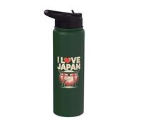 I Love Japan Torii Gate Sakura Puesta de sol Stainless Steel Insulated Water Bottle