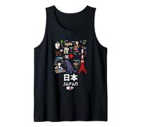 I Love Japan, Wonderful Japan Childish Culture Doodles Camiseta sin Mangas