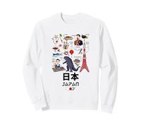 I Love Japan, Wonderful Japan Childish Culture Doodles Sudadera