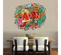I Love Japón ilustración Fashion boda decoración vinilo impermeable adhesivo decorativo para pared dormitorio papel pintado para pared bebé decoración de habitaciones