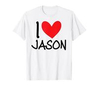 I Love Jason Nombre Personalizado Hombres Guy BFF Amigo Corazón Camiseta