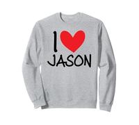 I Love Jason Nombre Personalizado Hombres Guy BFF Amigo Corazón Sudadera