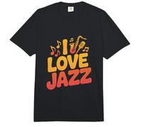 I Love Jazz Notas Musicales Saxofón Comfort Colors Adult Heavyweight T-Shirt