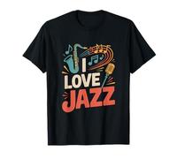 I Love Jazz Saxofón Notas Musicales Diversión Camiseta