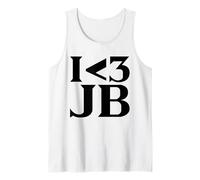 I Love JB Shirt Y2k 2010s White Camiseta sin Mangas