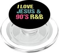 I Love Jesus and 90's R&B RnB Music Lover Vintage Retro PopSockets PopGrip para MagSafe