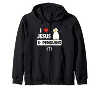 I Love Jesus and Penguins Biblia cristiana de aves sin vuelo Sudadera con Capucha