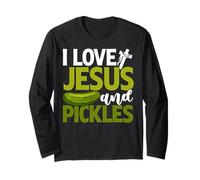 I Love Jesus and Pickles Pepino Vegetal Pickle Vegano Manga Larga