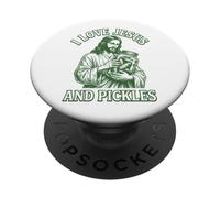 I Love Jesus and Pickles PopSockets PopGrip Adhesivo