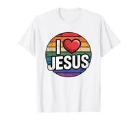I Love Jesus Camiseta gráfica económica, Hombre, Blanco, XL