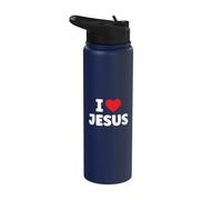 I Love Jesus Christian Bible Heart Jesucristo Creyente Dios Stainless Steel Insulated Water Bottle