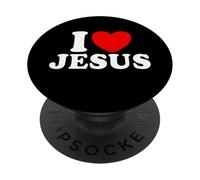 I Love Jesus Christian Faith Biblia Iglesia I Love Jesus PopSockets PopGrip Adhesivo