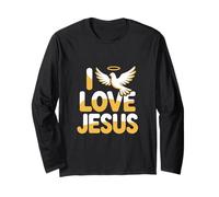 I Love Jesus Christian Faith Paloma Icono Manga Larga