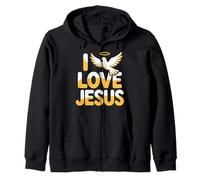 I Love Jesus Christian Faith Paloma Icono Sudadera con Capucha
