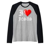 I Love Jesus T-Shirt Camiseta Manga Raglan