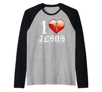 I Love Jesus T-Shirt Camiseta Manga Raglan