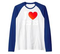 I Love Jesus T-Shirt Camiseta Manga Raglan